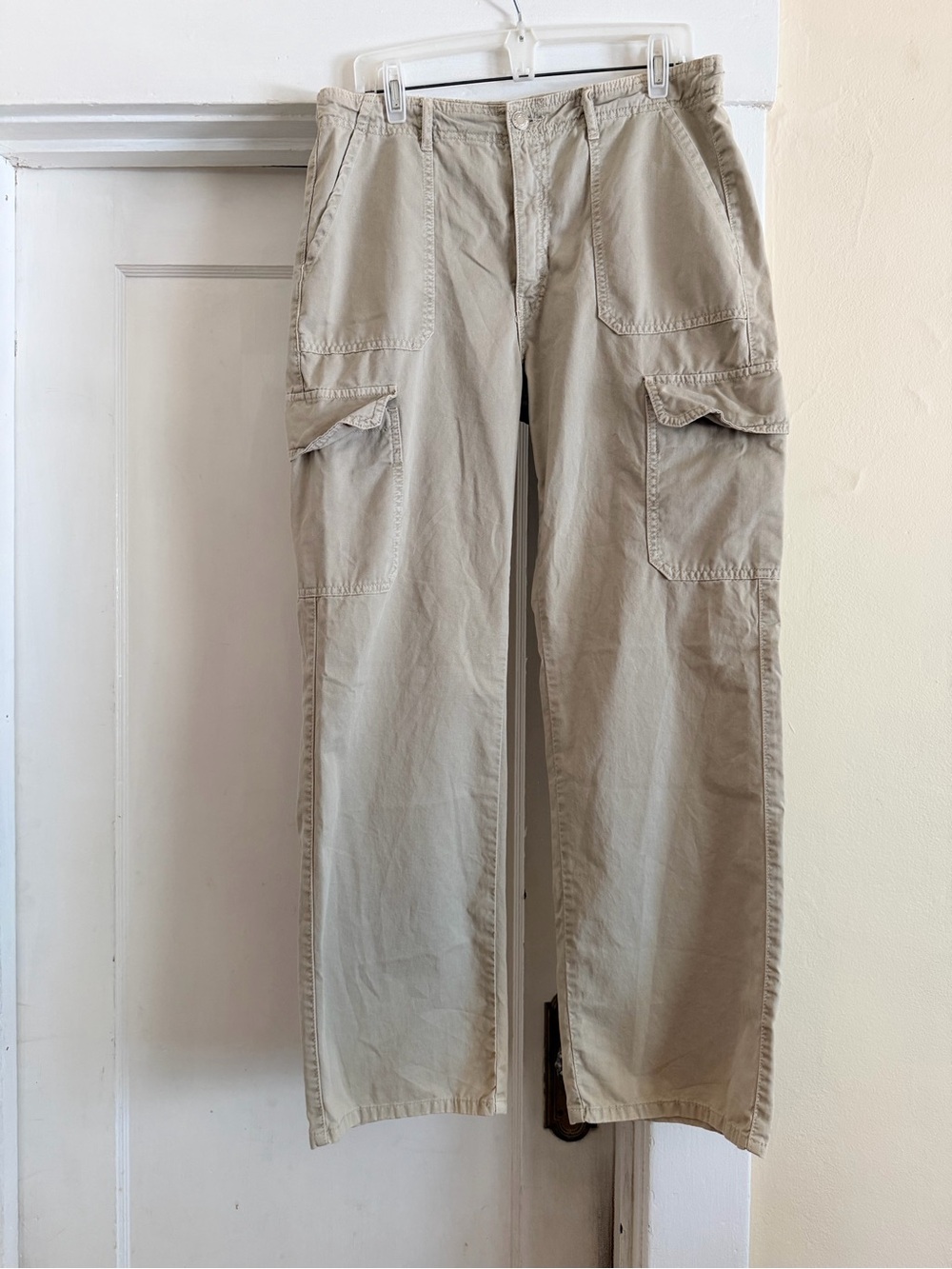 Zara Khaki Cargo Pants - Light Tan Utility Trousers